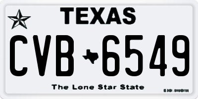TX license plate CVB6549