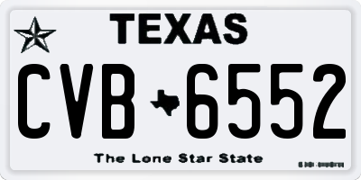 TX license plate CVB6552