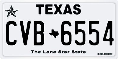 TX license plate CVB6554