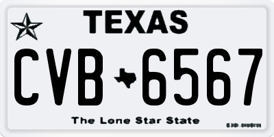 TX license plate CVB6567