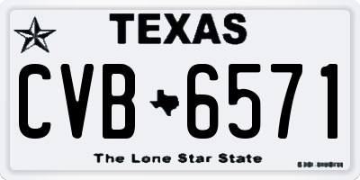 TX license plate CVB6571