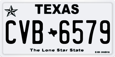 TX license plate CVB6579