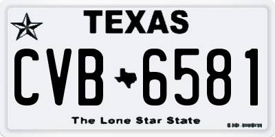 TX license plate CVB6581