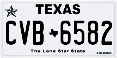 TX license plate CVB6582