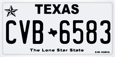 TX license plate CVB6583