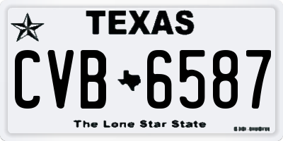 TX license plate CVB6587