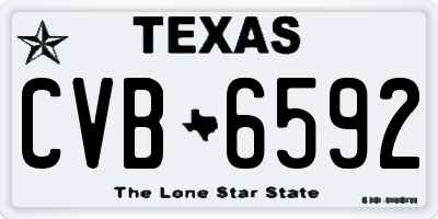 TX license plate CVB6592