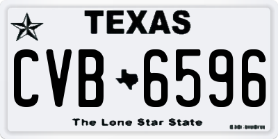 TX license plate CVB6596