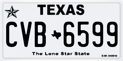 TX license plate CVB6599