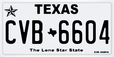 TX license plate CVB6604