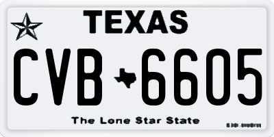 TX license plate CVB6605