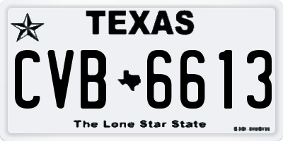 TX license plate CVB6613