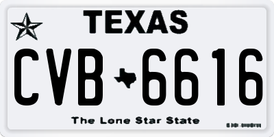 TX license plate CVB6616