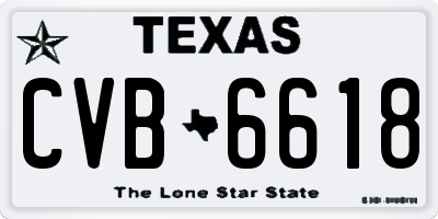TX license plate CVB6618