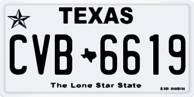 TX license plate CVB6619
