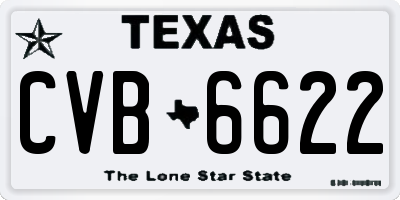 TX license plate CVB6622