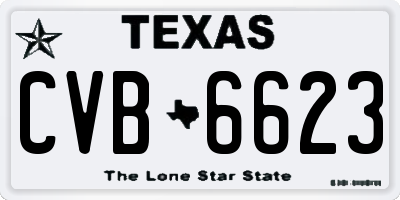 TX license plate CVB6623