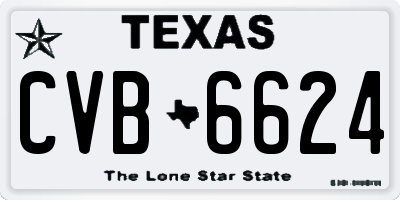 TX license plate CVB6624