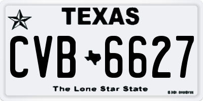TX license plate CVB6627
