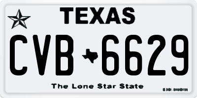 TX license plate CVB6629