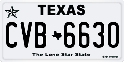 TX license plate CVB6630