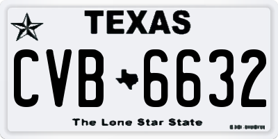 TX license plate CVB6632