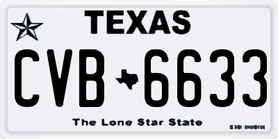 TX license plate CVB6633