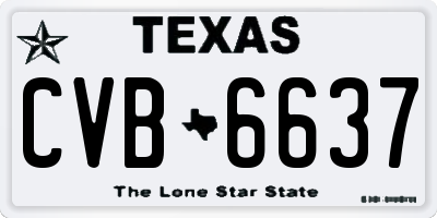 TX license plate CVB6637