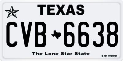 TX license plate CVB6638