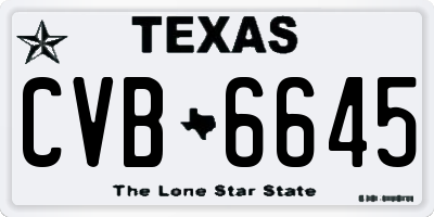 TX license plate CVB6645