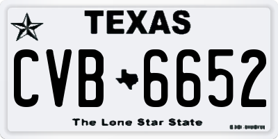 TX license plate CVB6652