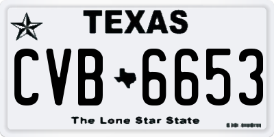 TX license plate CVB6653