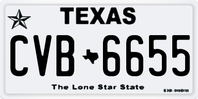 TX license plate CVB6655