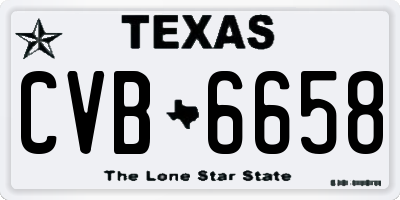 TX license plate CVB6658