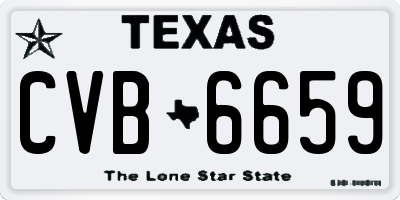 TX license plate CVB6659