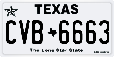 TX license plate CVB6663