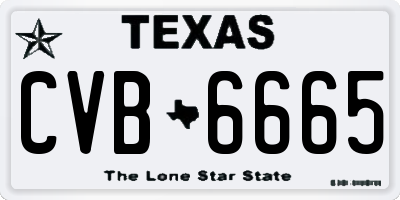 TX license plate CVB6665