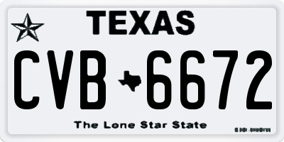 TX license plate CVB6672