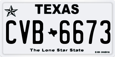 TX license plate CVB6673