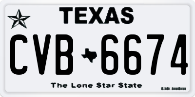 TX license plate CVB6674