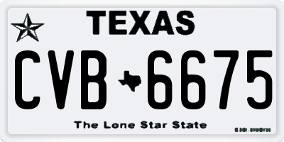 TX license plate CVB6675