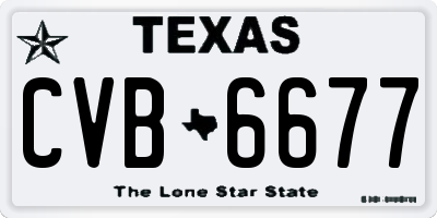 TX license plate CVB6677