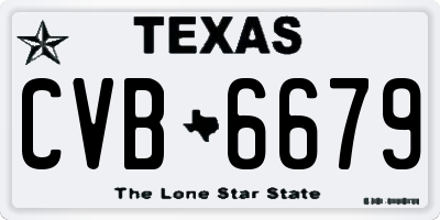 TX license plate CVB6679