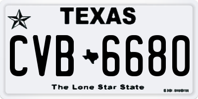 TX license plate CVB6680