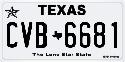 TX license plate CVB6681