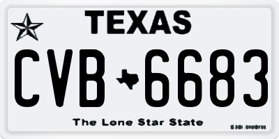 TX license plate CVB6683