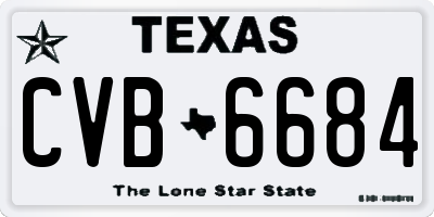 TX license plate CVB6684