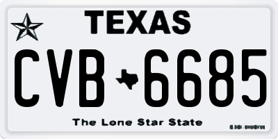 TX license plate CVB6685