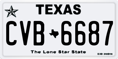 TX license plate CVB6687