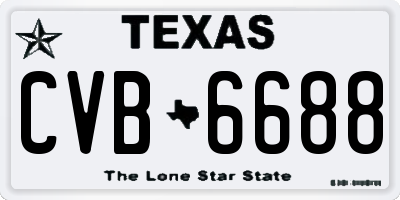 TX license plate CVB6688